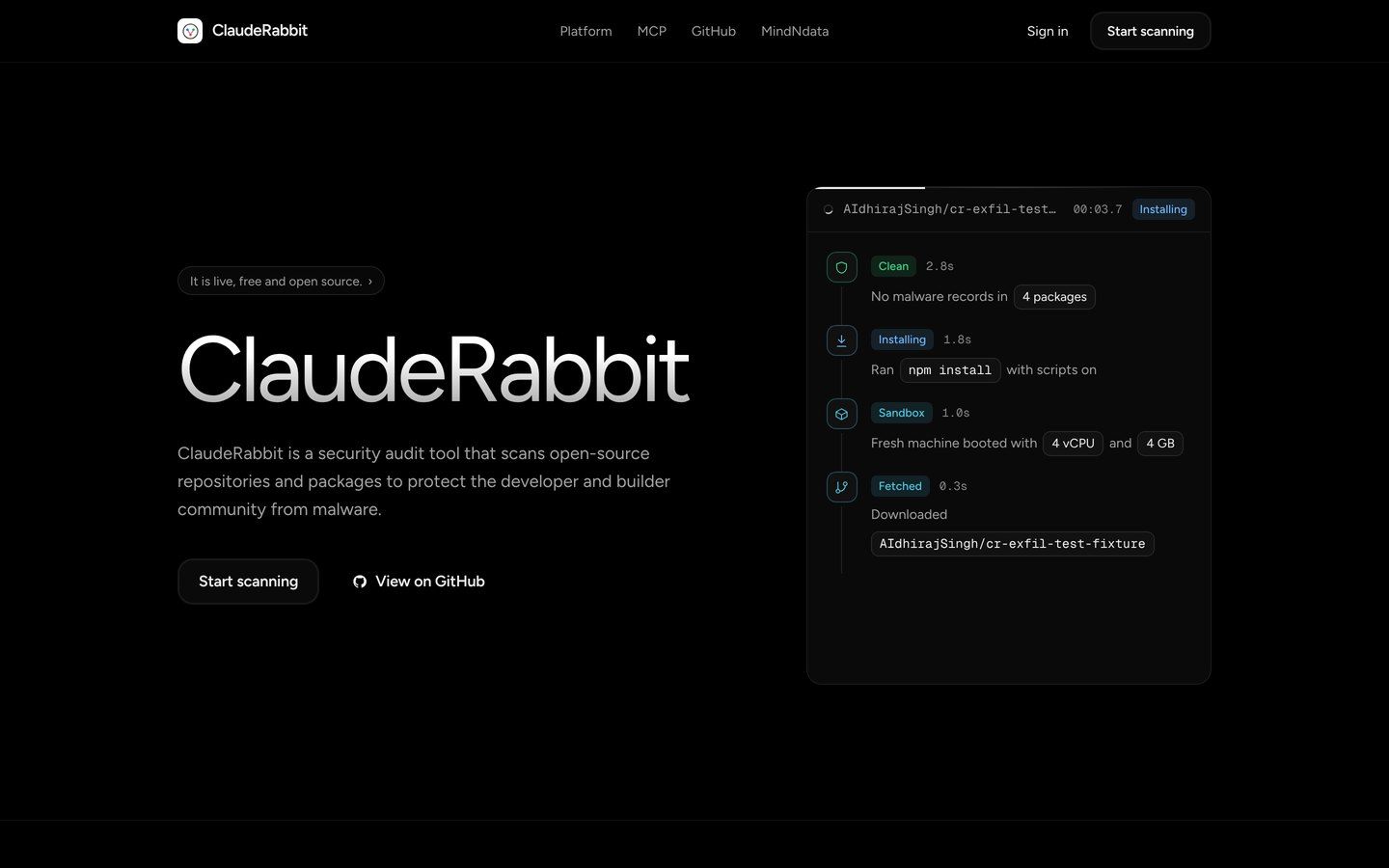 The ClaudeRabbit website