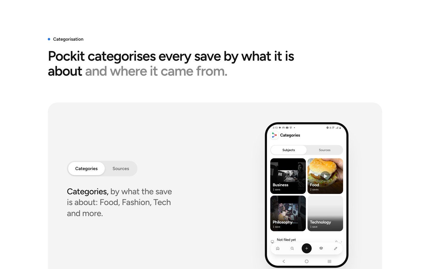 The Pockit website section