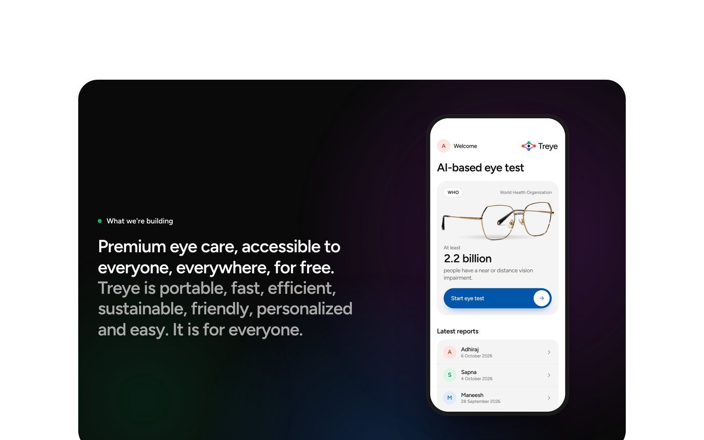 The Treye website section